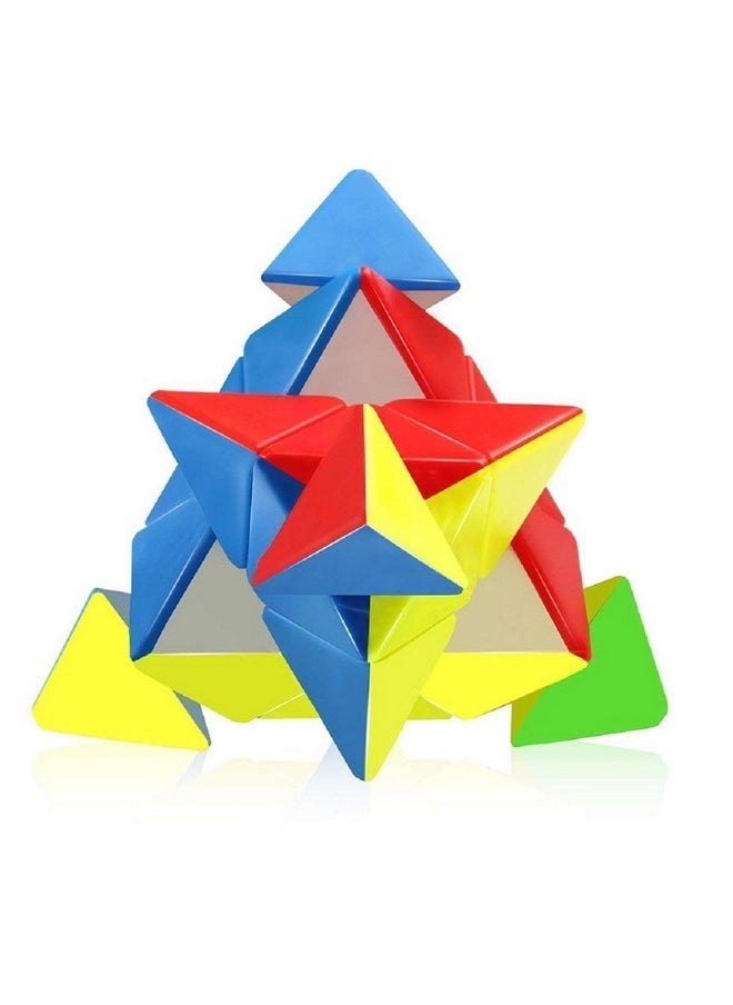 vGRASSP - Plastic High Speed And Stability Pyraminx Stickerless Triangle Cube Puzzle (Multicolour) - Image 1