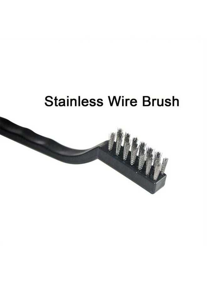 10pcs Stainless Steel Wire Brush Set Curved Handle For Welding Slag Rust Metal Cleaning - Image 4