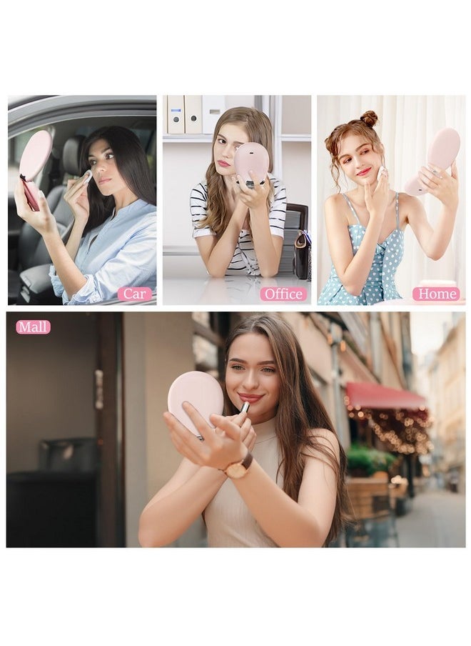 FUNTOUCH Travel Makeup Mirror With Light,Led Small Purse Compact Mirror With Light,Lighted Compact 10X Magnifying Mirror, 2-Sided, 3 Color Lights Small Makeup Cosmetic Mirror With Bag  - Image 2