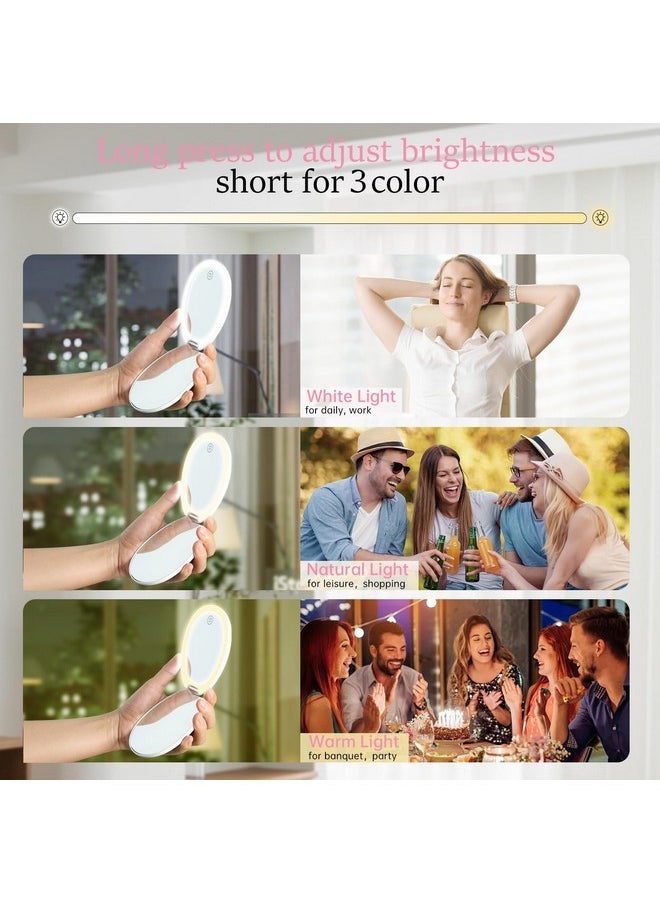 FUNTOUCH Travel Makeup Mirror With Light,Led Small Purse Compact Mirror With Light,Lighted Compact 10X Magnifying Mirror, 2-Sided, 3 Color Lights Small Makeup Cosmetic Mirror With Bag  - Image 4