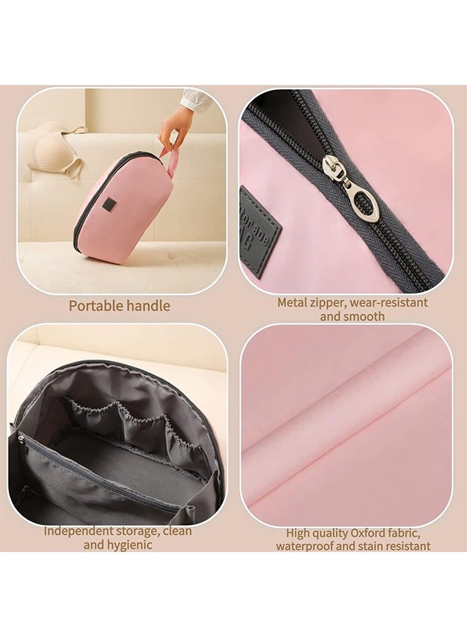 Underwear Organizer Bag for Travel, Upgrade Packing Large Travel Bra Underwear Storage Bag with Liner, Cube Multifunctional Travel Waterproof Pouch Cosmetic Bag for Travel (Pink)  - Image 5