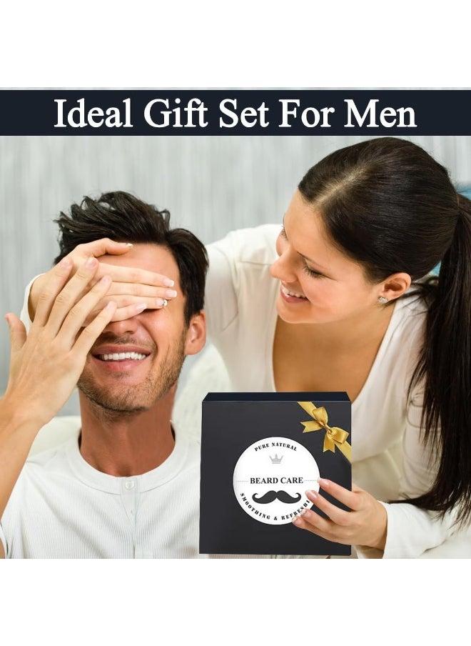 Azulmart - Beard Growth Kit 12Pcs, Beard Care Beard Grooming Set Include 2Pack Beard Wash, Beard Oil, Beard Conditioner, Brush Comb, Mustache Scissors, Balm Storage Bag Gift for Boyfriend Husband Father - Image 1