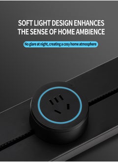 Beirui Universal rail socket Power socket adapter Power rail socket Multifunctional electric mobile rail socket Sliding wall socket with blue LED ring  - Image 5