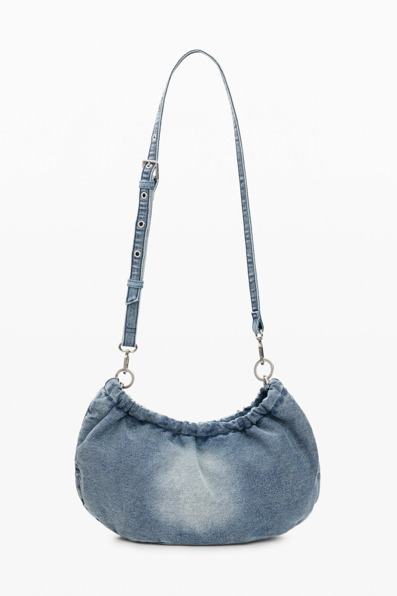 DESIGUAL Oval-shaped shoulder bag made of denim fabric - Image 5