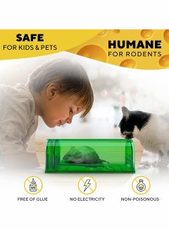 SYOSI Humane Mouse Traps Catch and Release Indoor, Outdoor - Easy Set Durable Traps, Safe for Children, Pets and Humans - Instantly Remove Unwanted Vermin from Your Home 2 Pcs  - Image 2