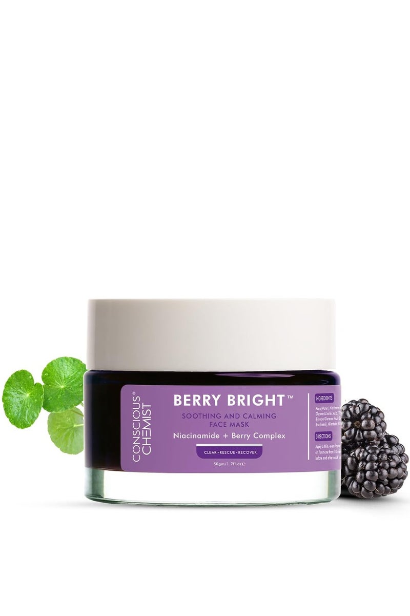 كيميائي واعي قناع تفتيح الوجه من شركة كونشس كيمست للحصول على بشرة مشرقة وصافية مع مستخلصات التوت النياسيناميد 50 جم - Image 1