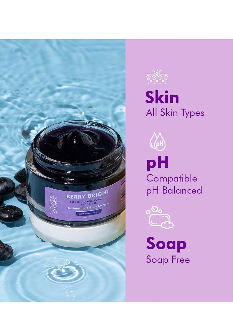 كيميائي واعي قناع تفتيح الوجه من شركة كونشس كيمست للحصول على بشرة مشرقة وصافية مع مستخلصات التوت النياسيناميد 50 جم - Image 5