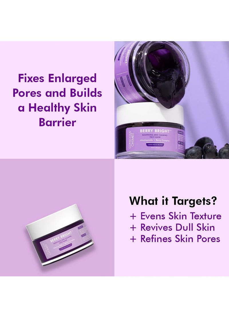 كيميائي واعي قناع تفتيح الوجه من شركة كونشس كيمست للحصول على بشرة مشرقة وصافية مع مستخلصات التوت النياسيناميد 50 جم - Image 2