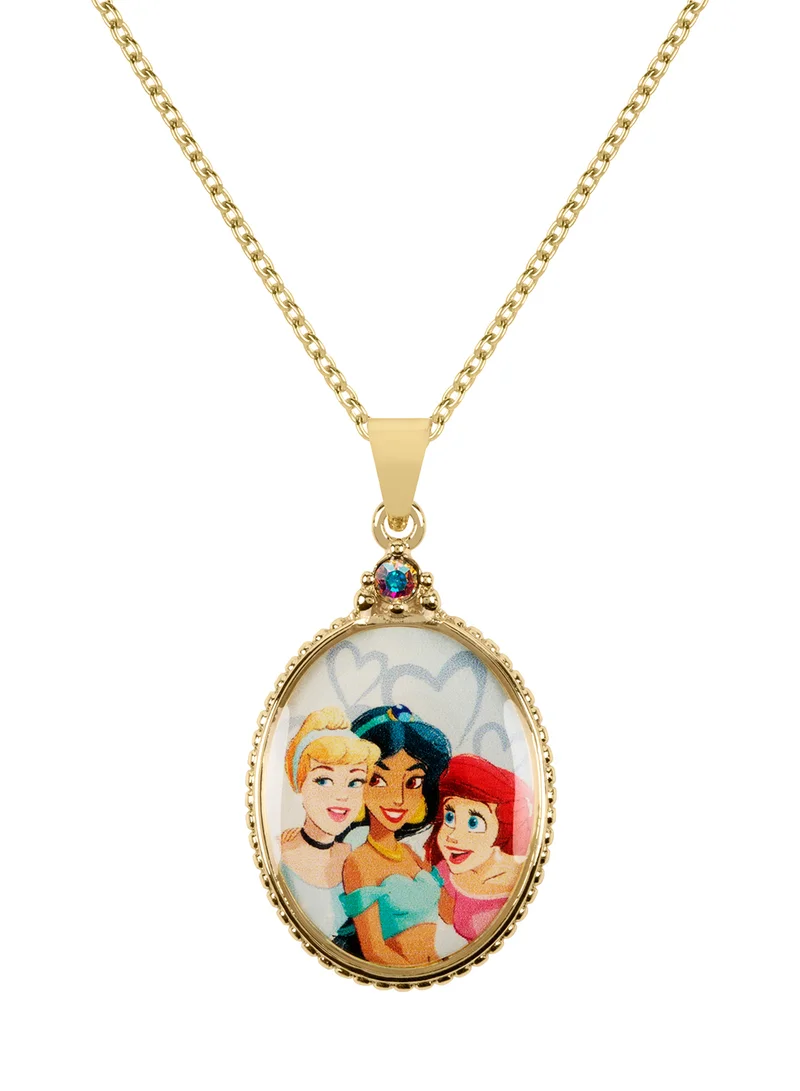 ديزني Princess Multicoloured Gold Plated Oval Shaped Pendant CF01158YRCL-Q
