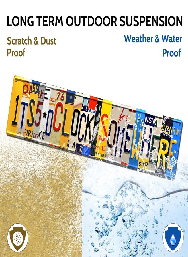 SOYAVE Five O Clock Somewhere Unique Metal Wall Decor for Home, Bar, Diner, Pub, 4 x 16 Inches, Fun Kitchen Decor, Unique Drinking Sign, Funny Bar Signs, Vintage Kitchen Signs - Image 5