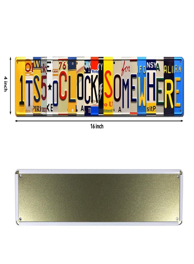 SOYAVE Five O Clock Somewhere Unique Metal Wall Decor for Home, Bar, Diner, Pub, 4 x 16 Inches, Fun Kitchen Decor, Unique Drinking Sign, Funny Bar Signs, Vintage Kitchen Signs - Image 2