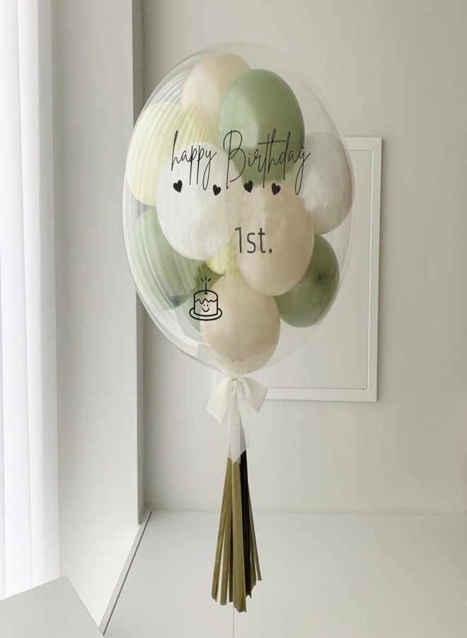 Mimeile Happy Birthday Balloon Sticker Bobo Party Decoration 5 Pieces Letter Number Balloon Decals Birthday DIY Paster for Birthday Party Baby Shower - Image 4