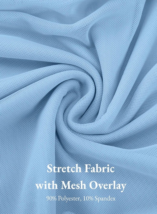 EXARUS Girls Long Sleeve/Spaghetti Strap Dress Teen Party Dance Holiday Tween Winter Formal Prom Cute Dresses, Long Sleeve Blue, 14 Years - Image 4