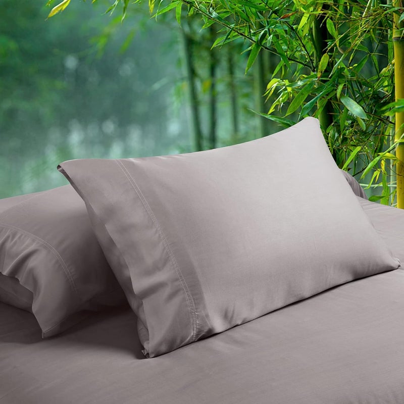 David's Home أغطية وسائد تبريد صيفية 2 عبوة، حجم كينغ (50 سم × 100 سم)، ناعمة كالحرير وقابلة للتنفس لذوي النوم الساخن، إغلاق ظرفي، رمادي فاتح - Image 4