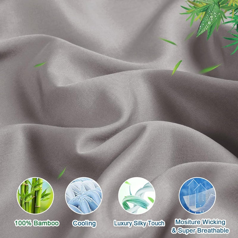 David's Home أغطية وسائد تبريد صيفية 2 عبوة، حجم كينغ (50 سم × 100 سم)، ناعمة كالحرير وقابلة للتنفس لذوي النوم الساخن، إغلاق ظرفي، رمادي فاتح - Image 3