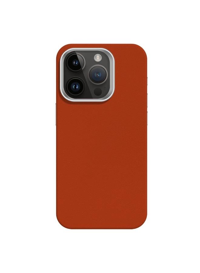 زبون جراب لهاتف iPhone 13 Pro مصنوع من الجلد الناعم الملمس مع إطار معدني وعدسات من MagSafe - Image 1