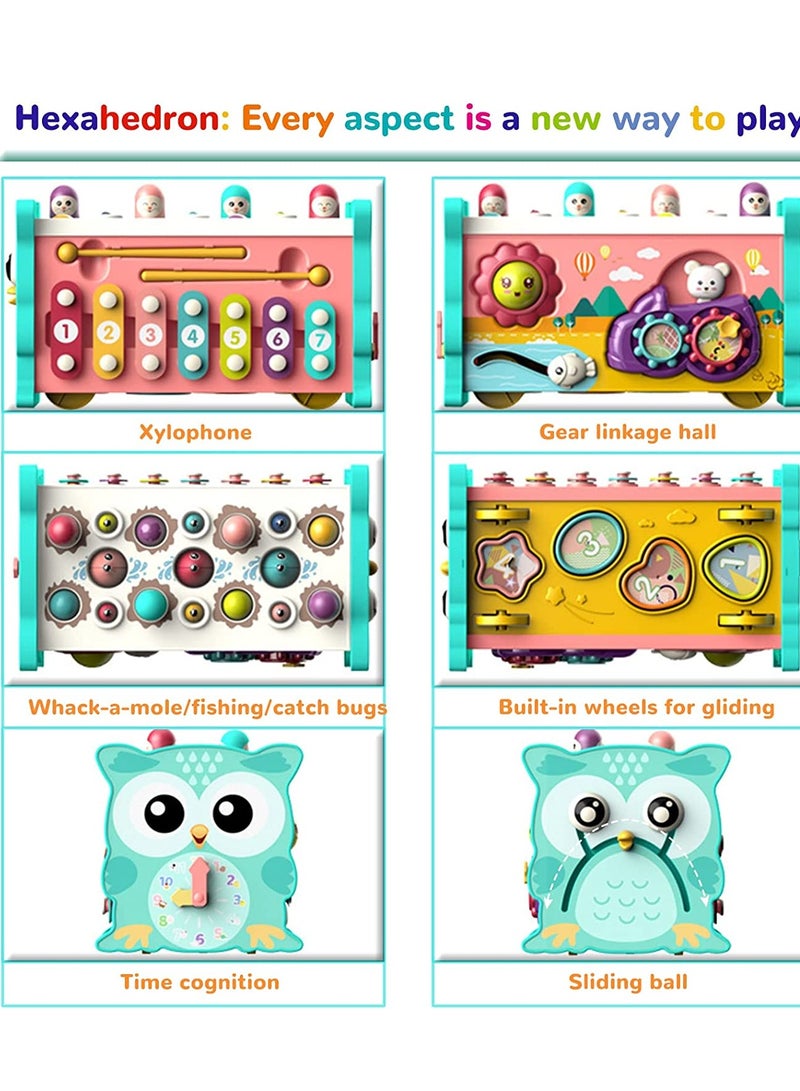 SYOSI Hammering Pounding Toddler Toys Montessori Educational Toys 8 in 1 for 1-4 Year Old Baby Sensory Toys Fishing Game Xylophone Toy with Pounding Bench Early Learning Development Toy for Baby Green - Image 4