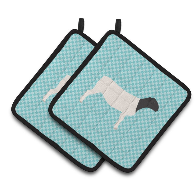 Caroline's Treasures ""Caroline's Treasures Dorper Sheep Blue Check Decorated Pot Holder  7.5"""" x 7.5"""""" 