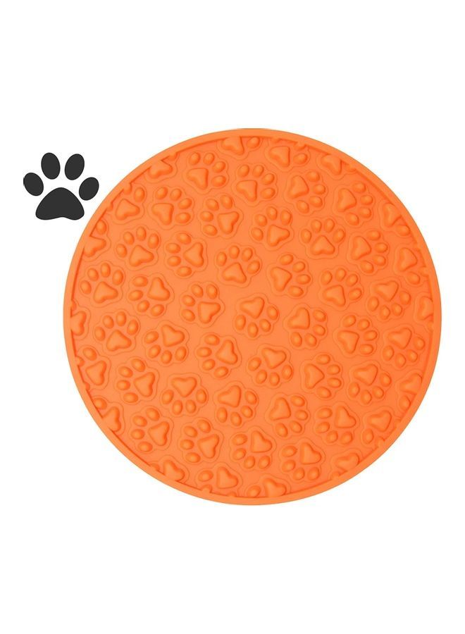NIBEMINENT Silicone Slow Feeder Dog Treat Dispensing Mat Orange 15 x 15cm - Image 1