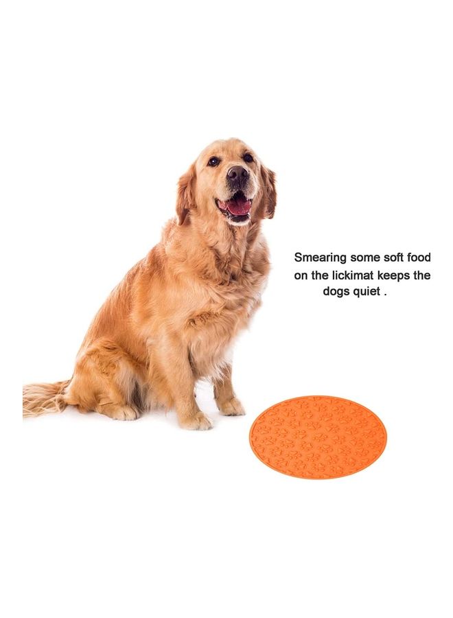 NIBEMINENT Silicone Slow Feeder Dog Treat Dispensing Mat Orange 15 x 15cm - Image 3