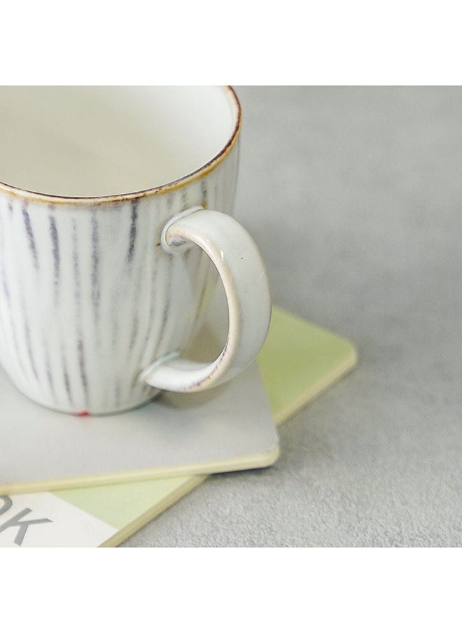 DANUBE HOME Shelby Mug 400 Ml Fine Porcelain Stylish Coffee Mug and Saucer Elegant Tableware For Home Kitchen & Dining Room L13xW10xH10.2cm White  - Image 4