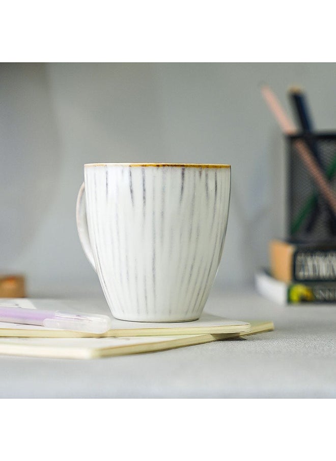 DANUBE HOME Shelby Mug 400 Ml Fine Porcelain Stylish Coffee Mug and Saucer Elegant Tableware For Home Kitchen & Dining Room L13xW10xH10.2cm White  - Image 2