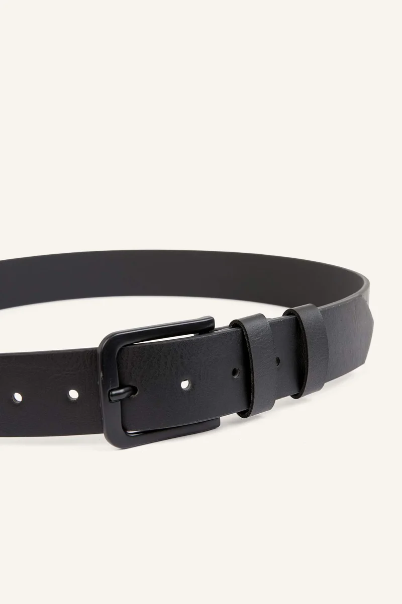 ديفاكتو Man Rectangle Clasp Faux Leather Classic Belt