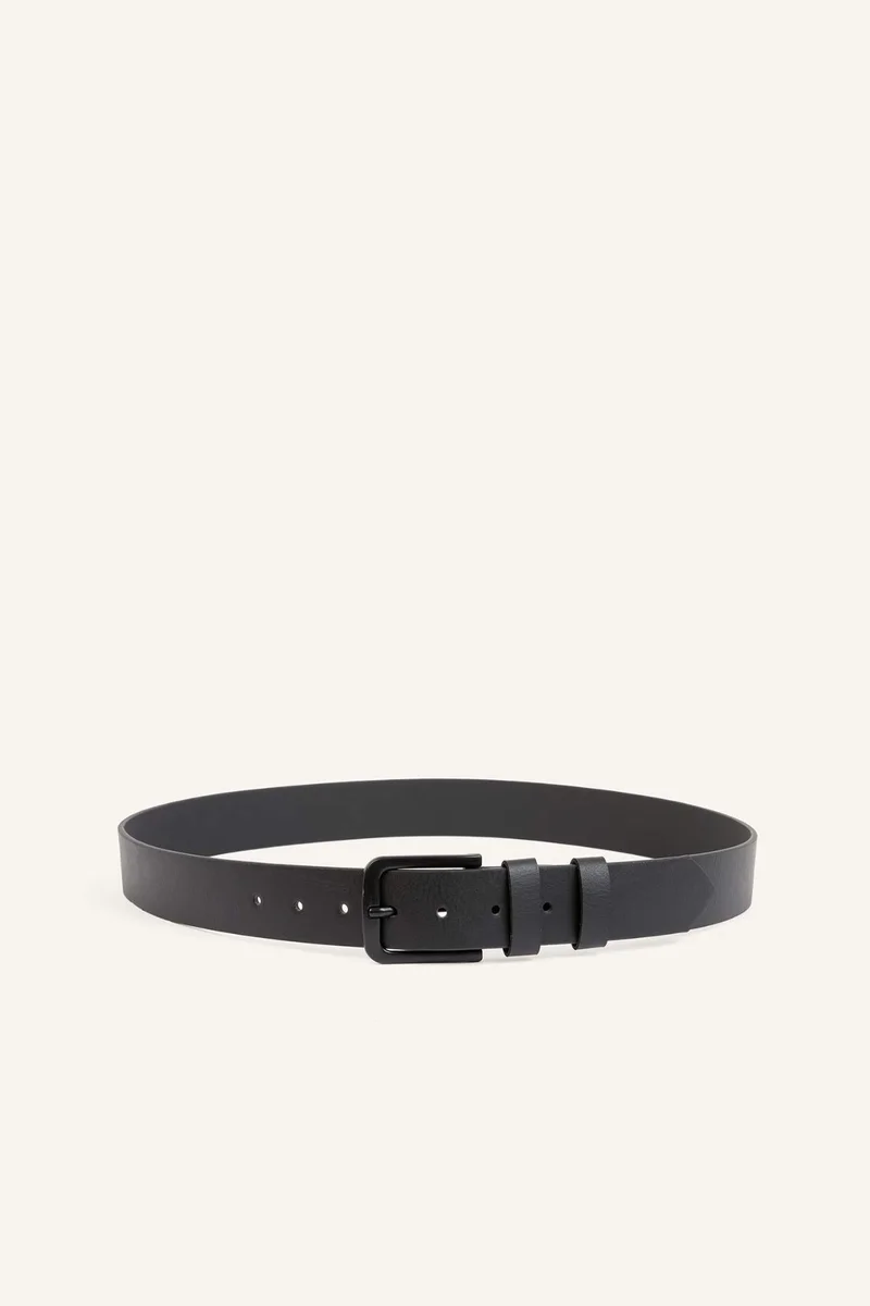 ديفاكتو Man Rectangle Clasp Faux Leather Classic Belt