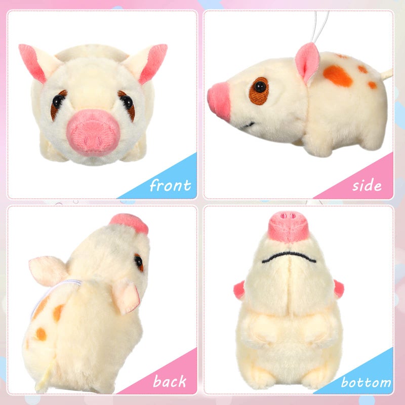 Chalyna 12 Pack Valentines Cute Plush Animal Figures 4 Inch Mini Plush Ornament Stuffed Keychain Tote Bag Pendant for Valentine's Day Birthday Party Likes DIY Home Decor(Pig Style) - Image 3