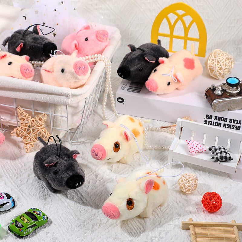 Chalyna 12 Pack Valentines Cute Plush Animal Figures 4 Inch Mini Plush Ornament Stuffed Keychain Tote Bag Pendant for Valentine's Day Birthday Party Likes DIY Home Decor(Pig Style) - Image 5