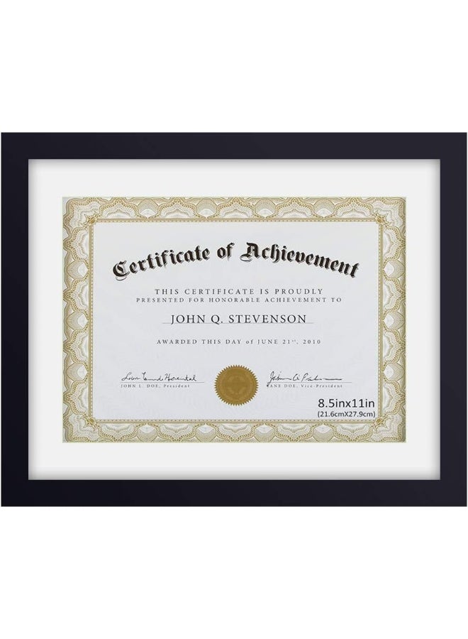 RPJC Document Frame Certificate Frames Made of Solid Wood High Definition Glass and Display Diplomas 85x11 with Mat or 11x14 Inch Without Mat Picture Frame Black - Image 5