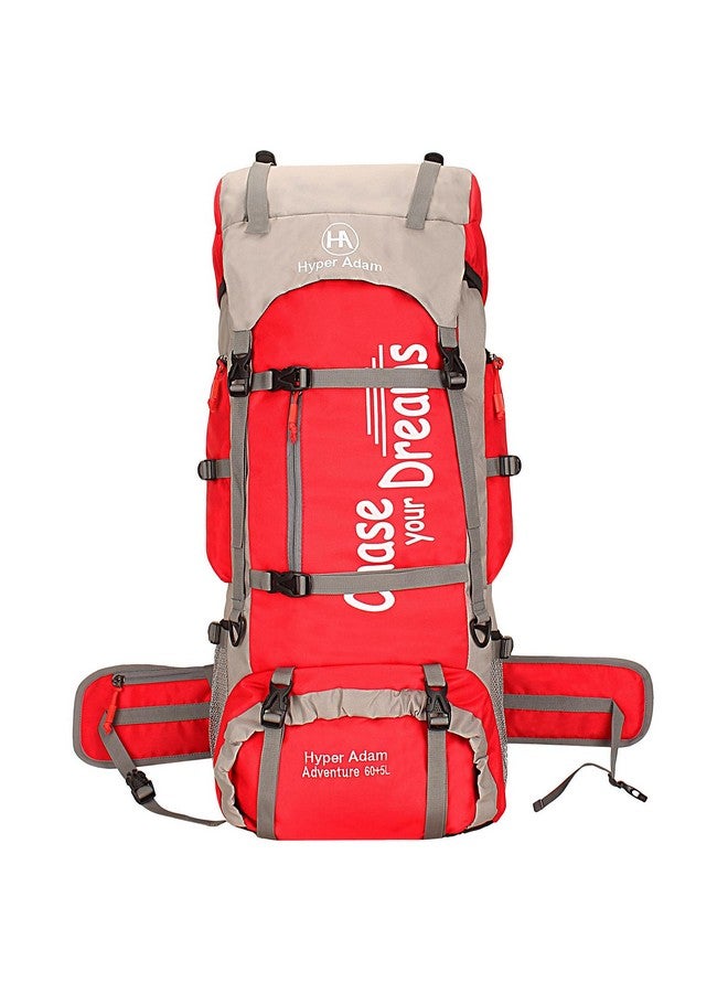 Hyper Adam Adam 65 Ltr Travel Bag, Red Rucksack Bags Travel Backpack For Outdoor Sport Camp, Hiking, Camping Rucksack Trekking Bag - Image 1