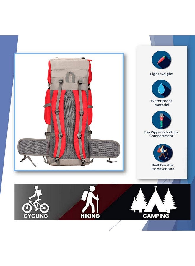 Hyper Adam Adam 65 Ltr Travel Bag, Red Rucksack Bags Travel Backpack For Outdoor Sport Camp, Hiking, Camping Rucksack Trekking Bag - Image 5