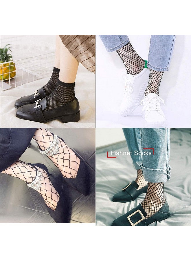 PENTA ANGEL PENTA ANGEL 3 Pairs Women Black Lace Fishnet Socks Elastic Ankle High Dress Hollow Out Mesh Net Socks Tights for Summer Wear - Image 4