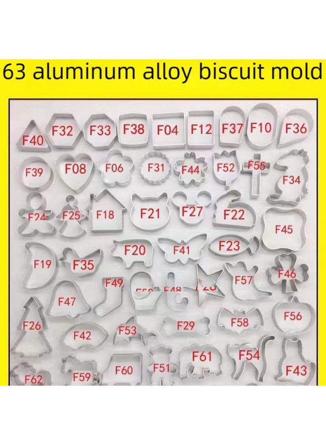 Aluminum Alloy Cartoon Cake Mold Cookie Cutter Fruit Slicer Mousse Ring Baking Tools Set 10-Specifications:F81 Taiwan Map-Color:Silver - Image 2