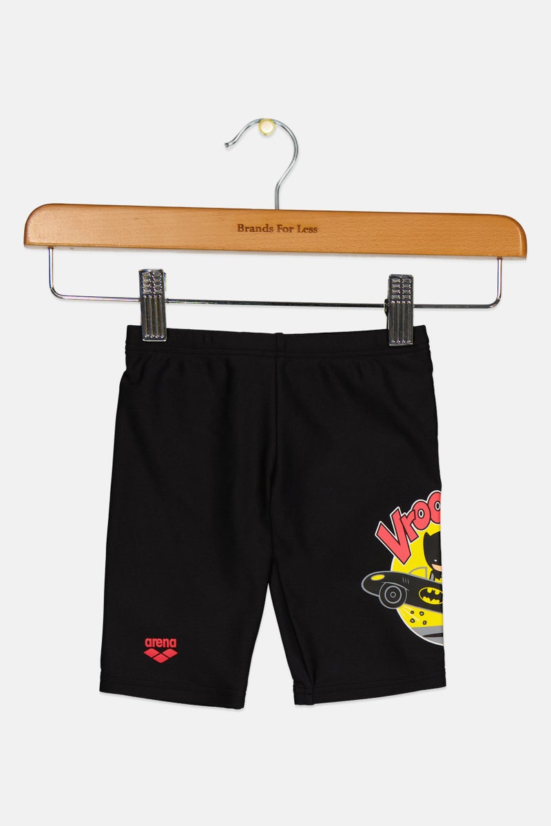 arena شورت سباحة جرافيك للأولاد الصغار، أسود - Image 1