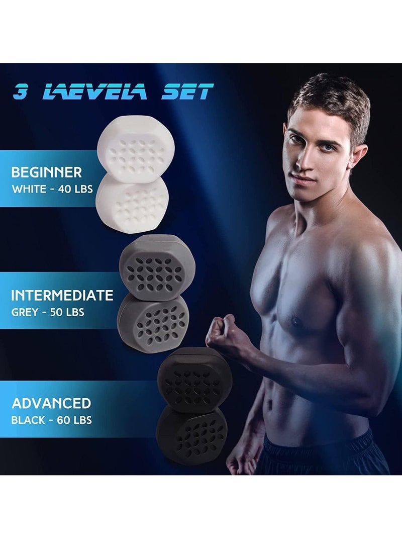 SYOSI Jawline Exerciser for Men Women 3 Resistance Levels Silicone Jaw Exerciser Tablets Powerful Jaw Trainer for Beginner, Intermediate Advanced Users 6 pcs  - Image 2
