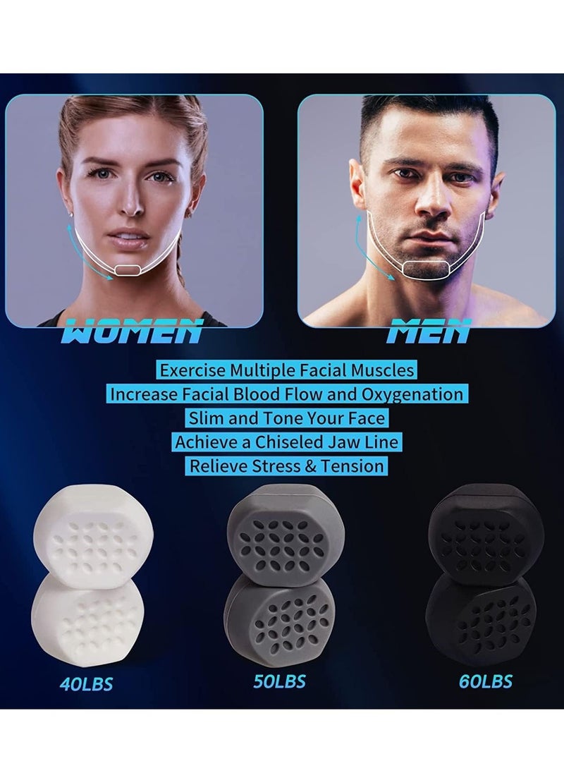 SYOSI Jawline Exerciser for Men Women 3 Resistance Levels Silicone Jaw Exerciser Tablets Powerful Jaw Trainer for Beginner, Intermediate Advanced Users 6 pcs  - Image 4