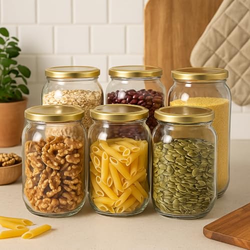 SUNSHINE GLOBAL SOURCE Sunshine Glass Jar Container, with Air Tight Lid, Suitable For Kitchen Stuff, Capacity-1 Ltr, (8) - Image 2
