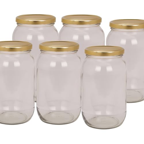 SUNSHINE GLOBAL SOURCE Sunshine Glass Jar Container, with Air Tight Lid, Suitable For Kitchen Stuff, Capacity-1 Ltr, (8) - Image 1
