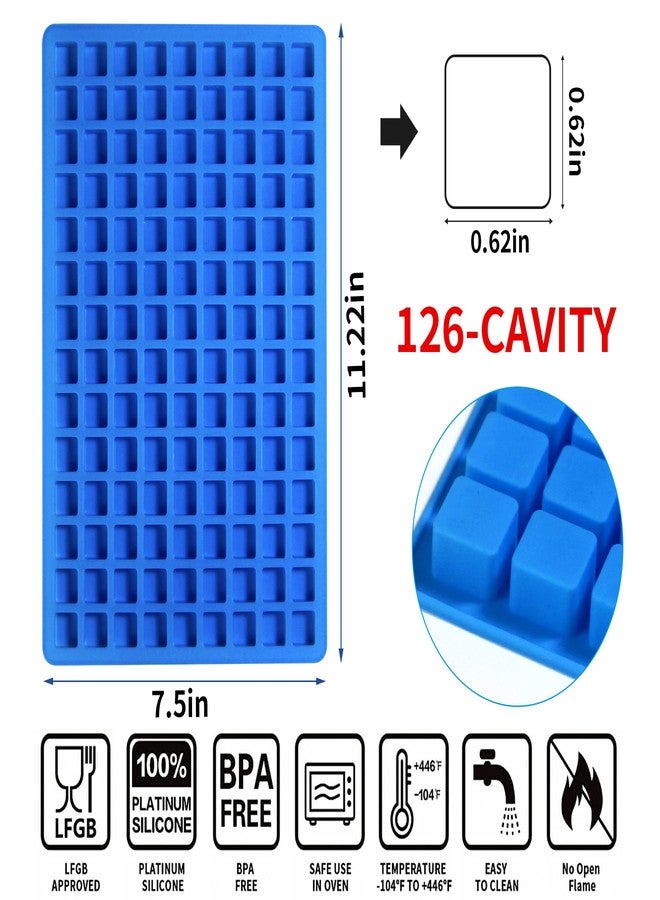 Sidosir 3Pcs Mini Square Caramel Candy Mold Silicone, 126-Cavity Gummy Silicone Molds for Fat Bombs, Chocolate Truffles Mold for Hard Candy, Ice Cube,Jelly - Image 2