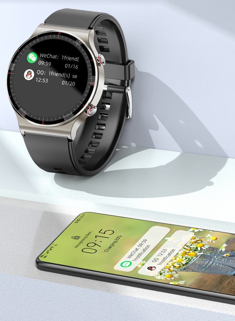 AROAQ Smart Watch, G08 Multi Functional Optical Design Wrist Watch, Fitness Tracker Watch With Big Hd Display, Blood Presssure Heart Rate Temperature Monitoring Smart Watch, (Steel + Retro Brown) - Image 3