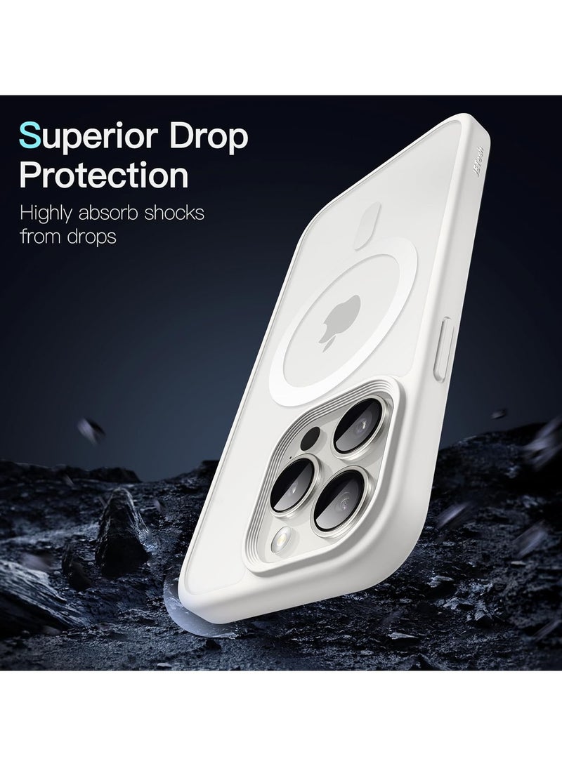 Magnetic Case for iPhone 15  6.1-Inch, Compatible with MagSafe, Translucent Matte Back Camera Lens Full Protection Slim Shockproof Phone Cover (white) - Image 2
