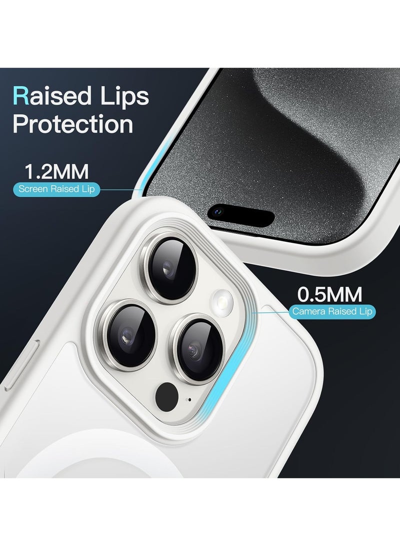 Magnetic Case for iPhone 15  6.1-Inch, Compatible with MagSafe, Translucent Matte Back Camera Lens Full Protection Slim Shockproof Phone Cover (white) - Image 3