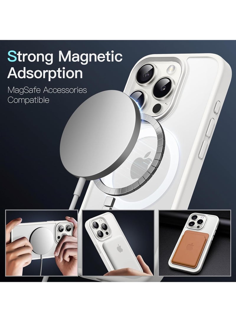 Magnetic Case for iPhone 15  6.1-Inch, Compatible with MagSafe, Translucent Matte Back Camera Lens Full Protection Slim Shockproof Phone Cover (white) - Image 4