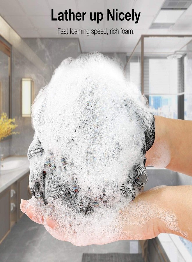 DadyMart Bath Shower Loofah Sponge 60g Bath Mesh Pouf Shower Ball Body Scrubber Exfoliating Bath Sponge for Women and Men, Set of 4, Black - Image 2