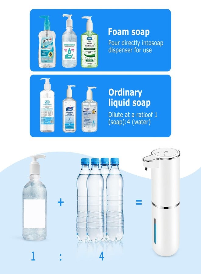 VZZNN 2 Pack Automatic Soap Dispensers,12.8oz/380ml USB Touchless Automatic Foaming Soap Dispenser,Rechargeabled Wall Mounted Smart Soap Dispenser for Bathroom Kitchen Dish Soap - Image 3