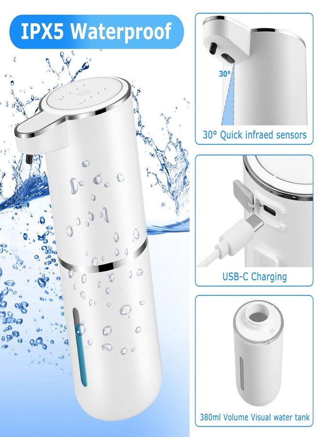 VZZNN 2 Pack Automatic Soap Dispensers,12.8oz/380ml USB Touchless Automatic Foaming Soap Dispenser,Rechargeabled Wall Mounted Smart Soap Dispenser for Bathroom Kitchen Dish Soap - Image 4
