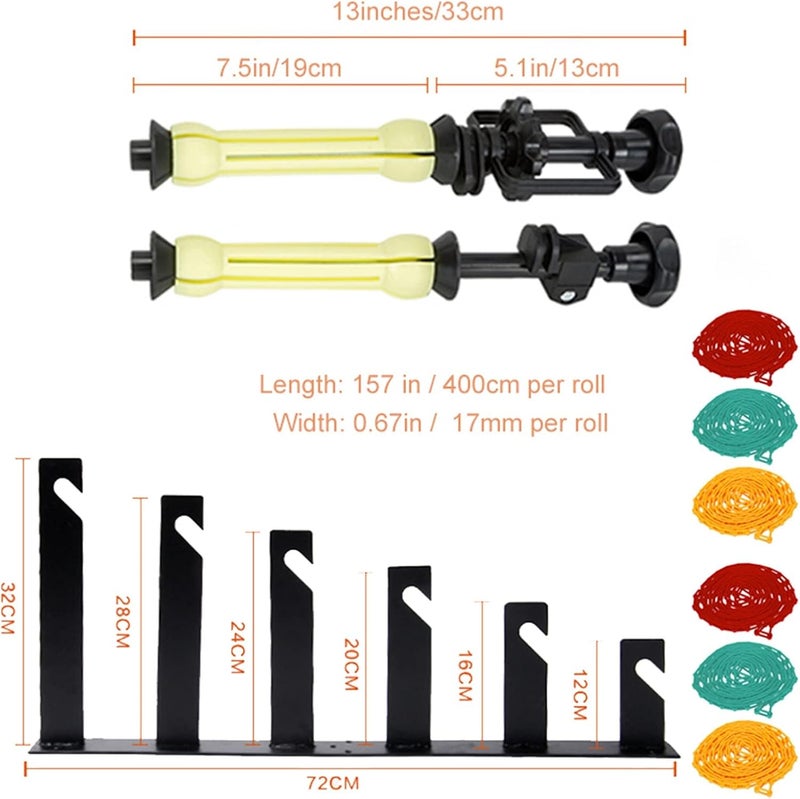 goshoot Photography Backdrop 6 Roller Wall Mounting Manual Photo Background Holder Support System, Including 2 Six-fold Hooks, 12 Expand Bars, 6 Chains and 6 Weight for Home Studio Live Shooting - Image 3