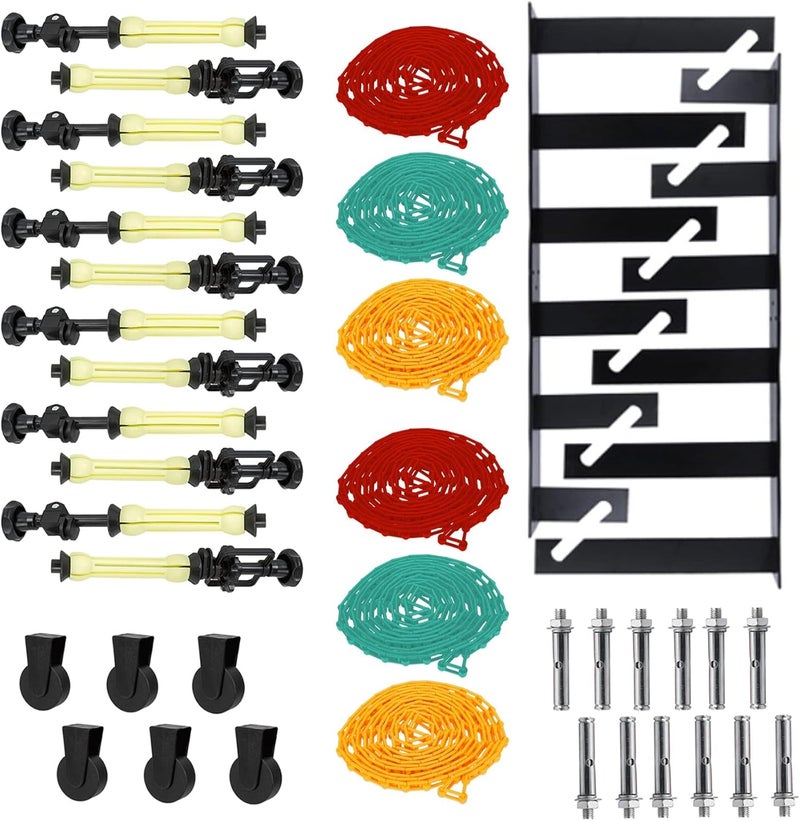 goshoot Photography Backdrop 6 Roller Wall Mounting Manual Photo Background Holder Support System, Including 2 Six-fold Hooks, 12 Expand Bars, 6 Chains and 6 Weight for Home Studio Live Shooting - Image 1